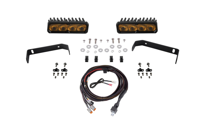 Diode Dynamics 2019-2021 Ford Ranger SS6 Sport LED Kit Yellow Fog 3000K