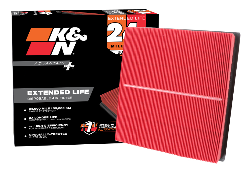 K&N Advantage Plus Air Filter 24K Miles Jeep Grd Cherokee/Dodge Durango V6-3.6/V8-5.7L F/I 11-24 thumbnail 3
