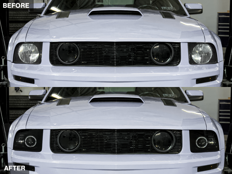 Raxiom 05-09 Ford Mustang Halogen 2010 Style LED Halo Headlights-Blk Hsng(Clear Lens/Excludes GT500) thumbnail 4