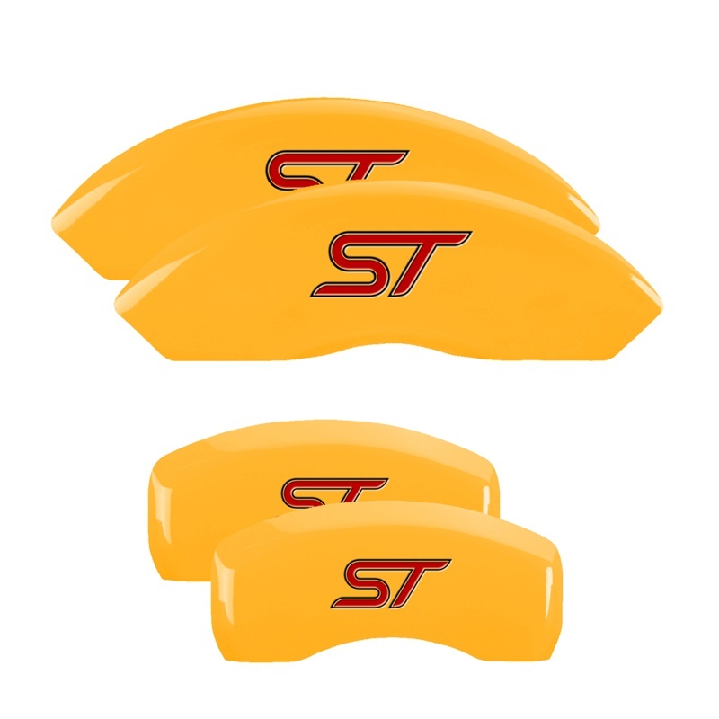 MGP 4 Caliper Covers Engraved Front & Rear No bolts/ST Yellow finish black ch thumbnail 6