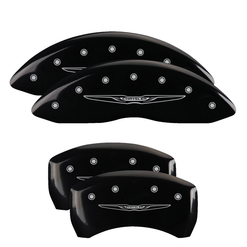 MGP 4 Caliper Covers Engraved F & R Style 1/Chrysler Wing Yellow Finish Black Char 2005 Chrysler 300 thumbnail 6