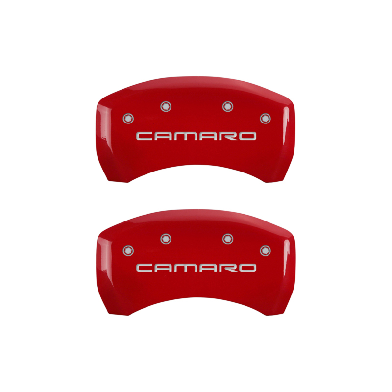 MGP 4 Caliper Covers Engraved Front & Rear Gen 4/Camaro Red finish silver ch thumbnail 5