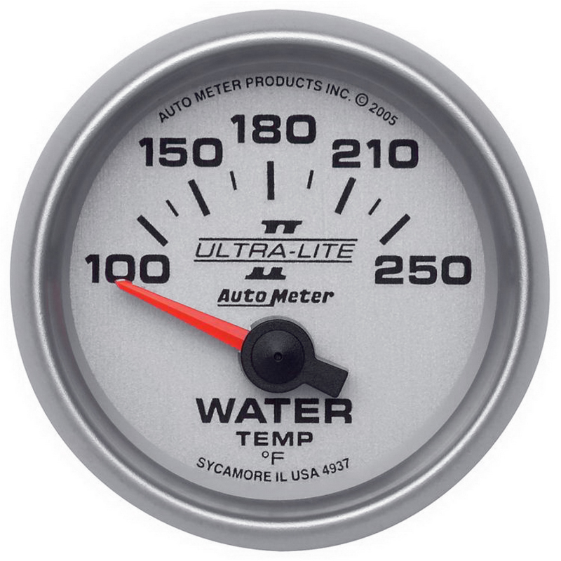 Autometer Ultra-Lite II 52mm 100-250 Deg F Short Sweep Electronic Water Temp Gauge thumbnail 4