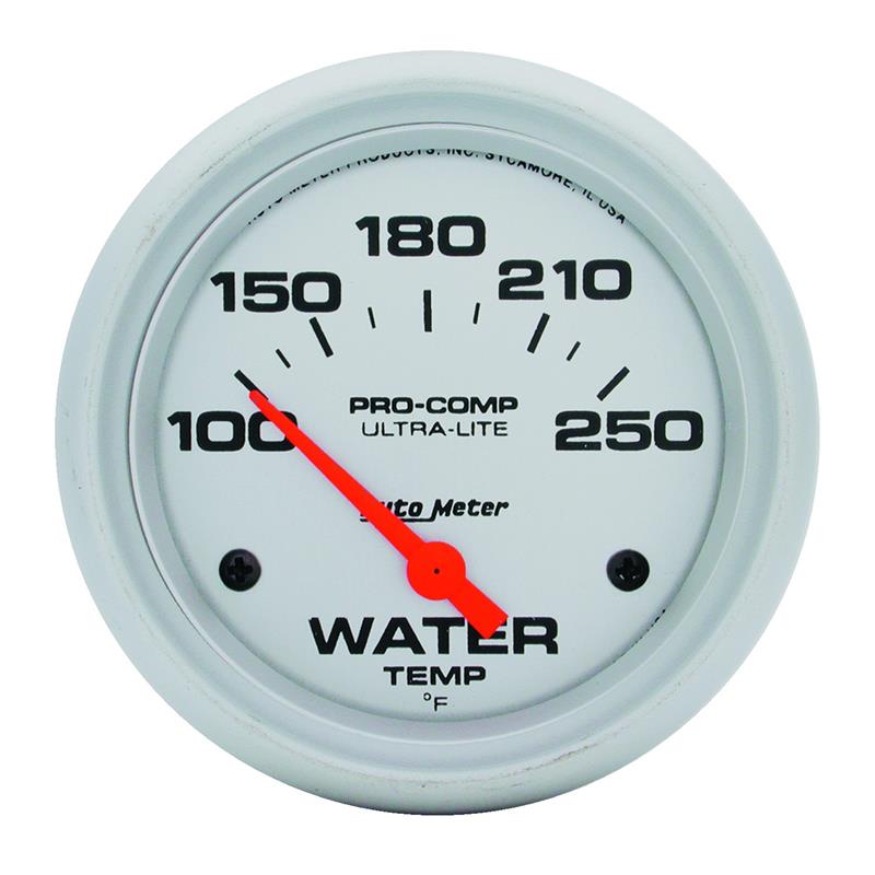 Autometer Ultra-Lite 66.7mm Short Sweep Electronic 100-250 Degree Water Temperature Gauge