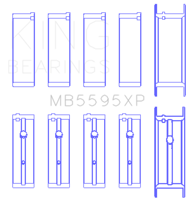 King Engine Bearings Nissan KA-24DE Performance Main Bearing Set - Size +0.25mm thumbnail 2