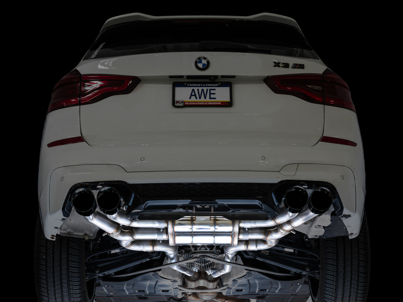 AWE Tuning 20-25 BMW X3 M/M Comp (F97) AWD SwitchPath Axle-Back Exhaust - Diamond Black Tips thumbnail 7