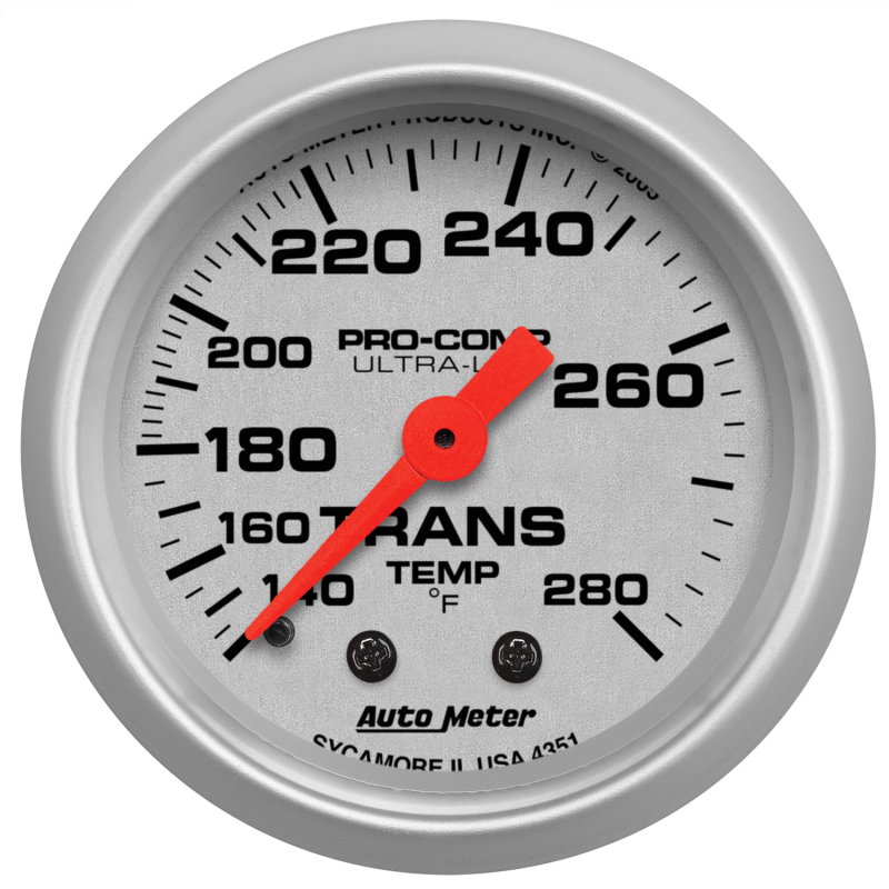 Autometer Ultra-Lite 52mm 140-280 Deg F Mechanical Transmission Temp Gauge thumbnail 3