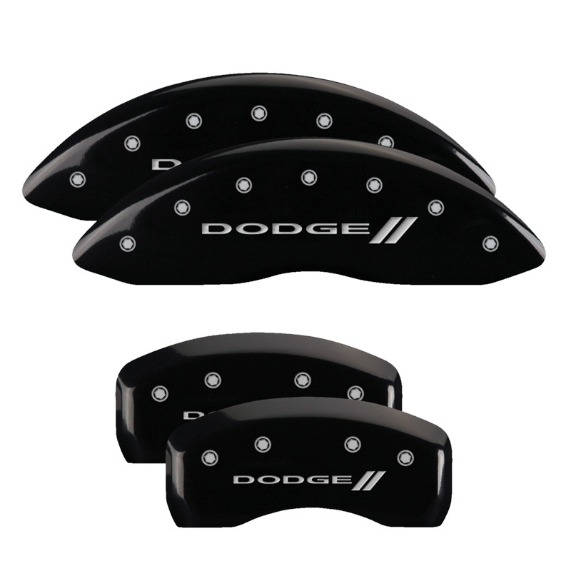 MGP 4 Caliper Covers Engraved Front & Rear With out stripes/Dodge Yellow finish black ch thumbnail 6