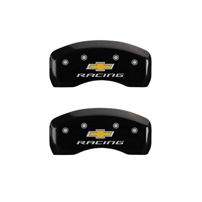 MGP 4 Caliper Covers Engraved Front & Rear Chevy racing Black finish silver ch thumbnail 7