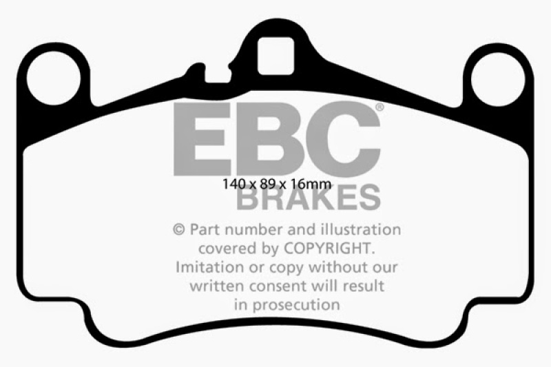 EBC 03-05 Porsche 911 (996) (Cast Iron Rotor only) 3.6 Carrera 4S Redstuff Front Brake Pads thumbnail 5