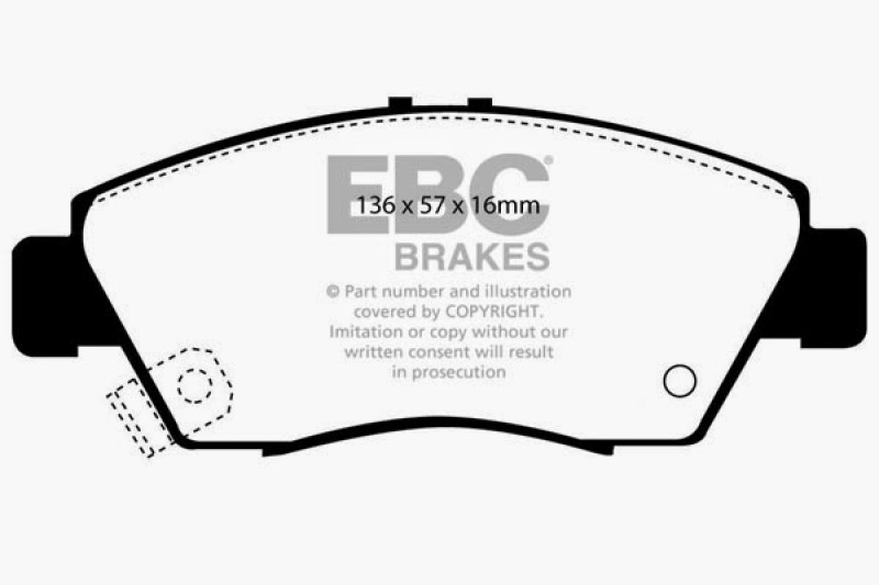 EBC 12 Acura ILX 1.5 Hybrid Ultimax2 Front Brake Pads thumbnail 2