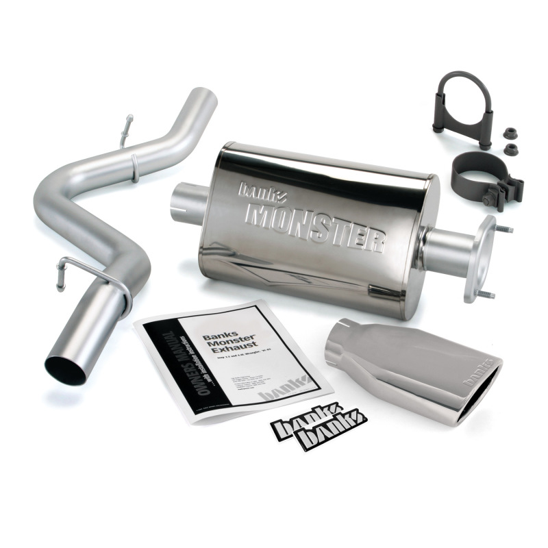 Banks Power 04-06 Jeep 4.0L Wrangler Unlimited Monster Exhaust Sys - SS Single Exhaust w/ Chrome Tip thumbnail 3
