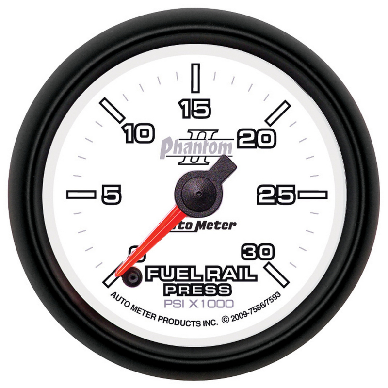 Autometer Phantom 52mm Full Sweep Electronic 0-30,000 PSI Diesel Fuel Rail Pressure Gauge thumbnail 2