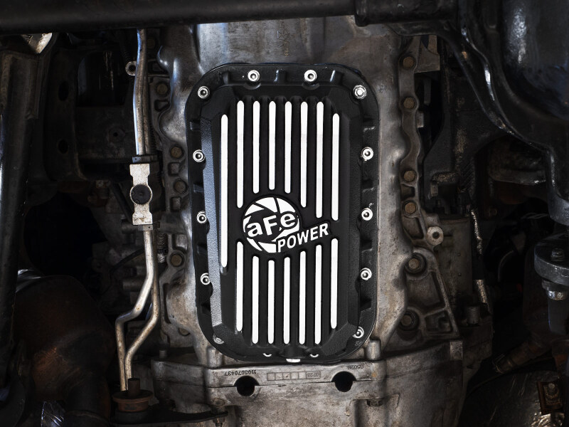 aFe POWER Pro Series Engine Oil Pan Black w/ Machined Fins Jeep Wrangler (JK) 12-18 V6-3.6L