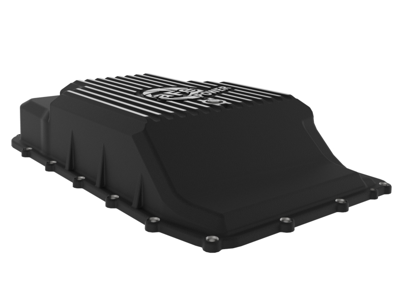 aFe 17-24 Ford F-150 10R60/10R80 Pro Series Rear Transmission Pan Black w/ Machined Fins thumbnail 5