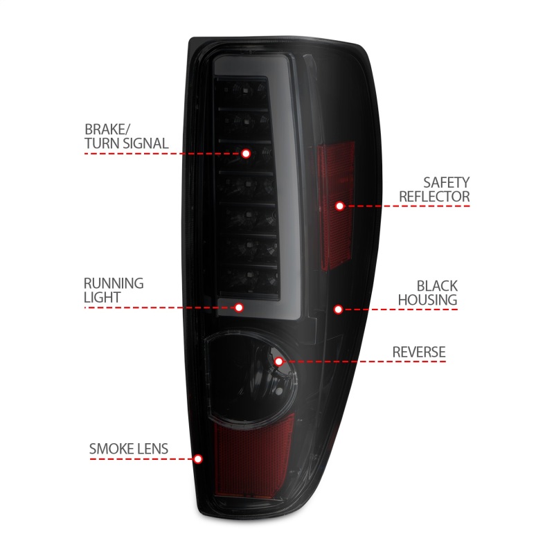 ANZO 2004-2012 Chevrolet Colorado/ GMC Canyon LED Tail Lights w/ Light Bar Black Housing Smoke Lens thumbnail 7
