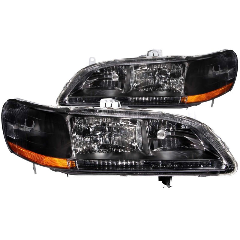ANZO 1998-2002 Honda Accord Crystal Headlights Black thumbnail 4