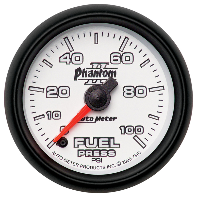 Autometer Phantom II 52.4mm Full Sweep Electronic 0-100psi Fuel Pressure Gauge thumbnail 3