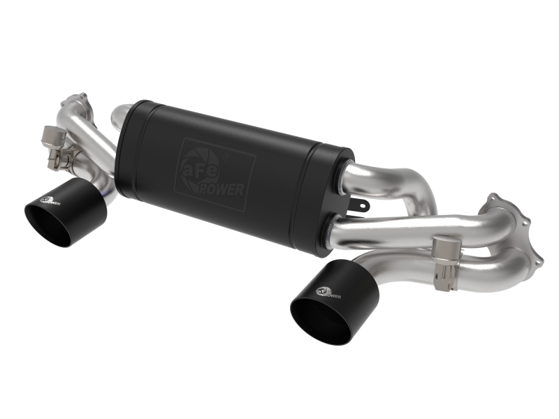 aFe MACHForce XP 2.25in-2.5in 304SS Exhaust Cat-Back Porsche 20-22 Cayman GT4(718) 4.0L - Black Tips thumbnail 3