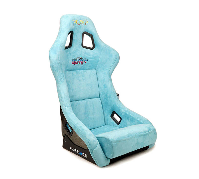 NRG FRP Bucket Seat ULTRA Edition W/ Grey Pearlized Back / Teal Microfiber Material - Large thumbnail 3