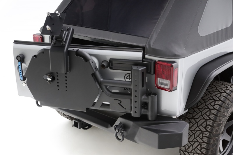 Rampage 07-18 Jeep Wrangler JK (Incl. Unlimited) Trail Guard Tire Carrier - Black thumbnail 2