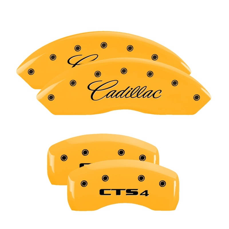 MGP 4 Caliper Covers Engraved Front & Rear GMC Yellow Finish Black Char 2016 GMC Savana 3500 thumbnail 7