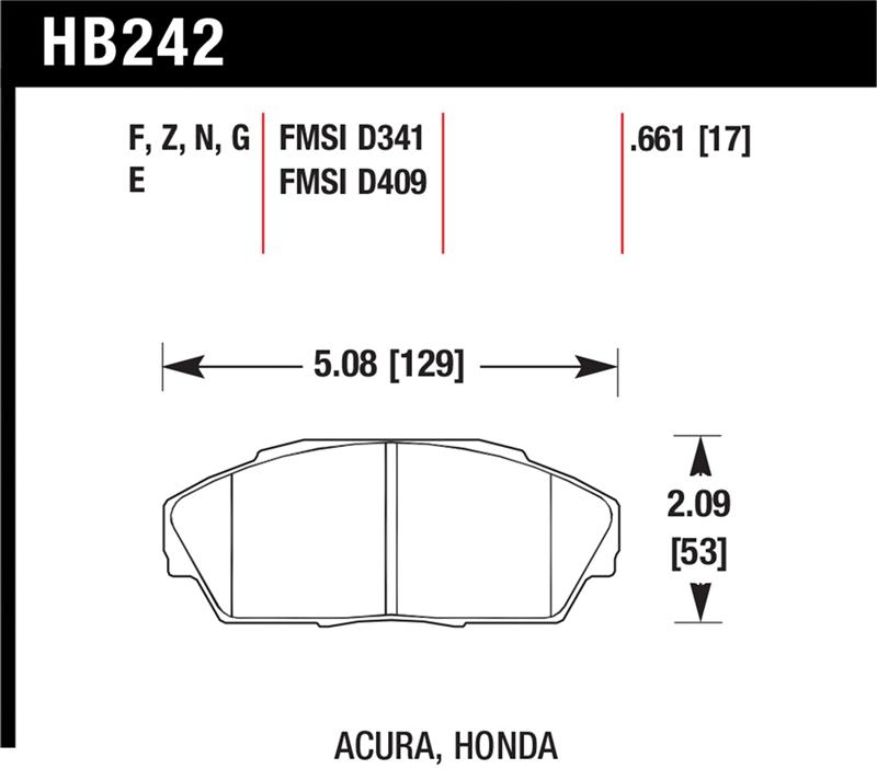 HAWK DTC-60 Brake Pad Sets