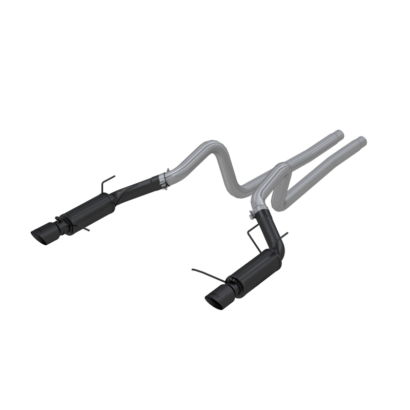 MBRP 11-14 Ford Mustang GT 5.0L 3in Cat Back Dual Split Rear Race Version 4in Tips - Black thumbnail 5