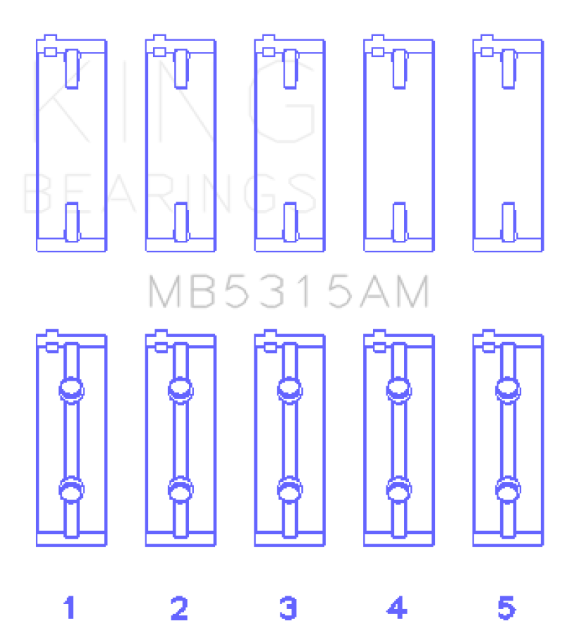 King Engine Bearings Mitsubishi 4G63T/4G64 (Size 0.25) Main Bearing Set thumbnail 4
