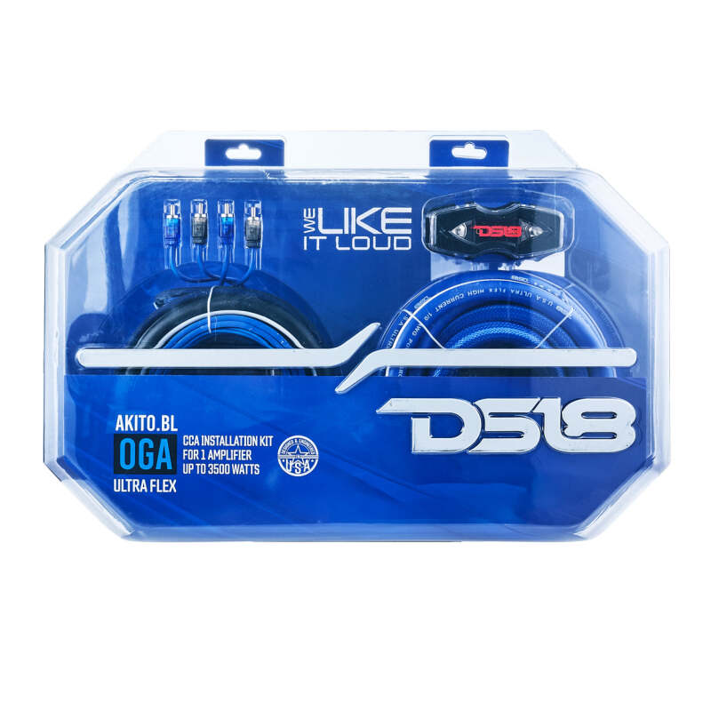 DS18 0-GA Amplifier Install Kit Advance- Blue thumbnail 3