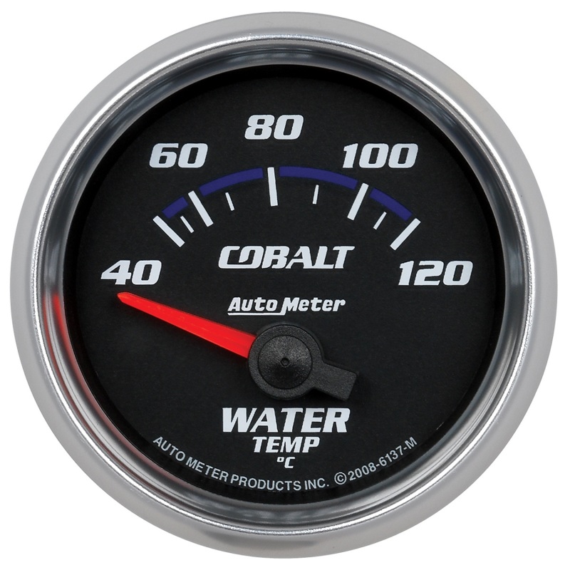 Autometer Cobalt 52mm Short Sweep Electronic 40-120 Deg C Water Temperature Gauge