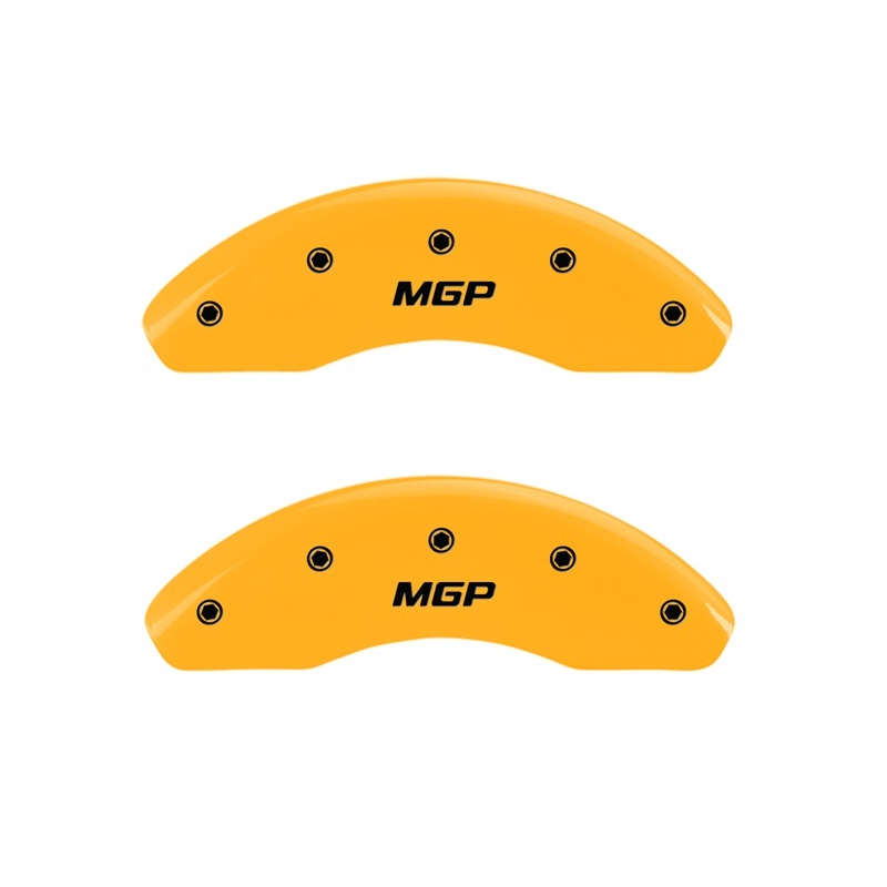 MGP Front set 2 Caliper Covers Engraved Front MGP Yellow finish black ch thumbnail 4