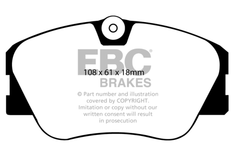 EBC 86-93 Mercedes-Benz 190/190E 2.3 16v Ultimax2 Front Brake Pads thumbnail 3