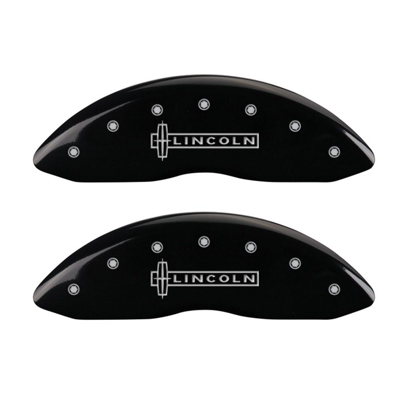 MGP 4 Caliper Covers Engraved Front Lincoln Engraved Rear Star logo Black finish silver ch thumbnail 7