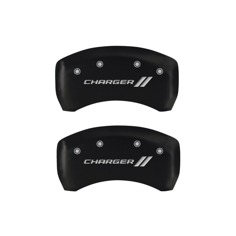 MGP 4 Caliper Covers Engraved Front & Rear With stripes/Charger Red finish silver ch thumbnail 7