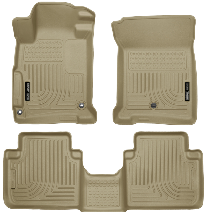 Husky Liners 2013 Honda Accord WeatherBeater Tan Front & 2nd Seat Floor Liners (4-Door Sedan Only) thumbnail 3