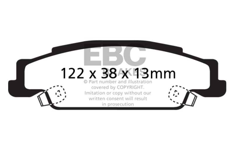 EBC 05-08 Pontiac Grand Prix 5.3 Redstuff Rear Brake Pads thumbnail 2