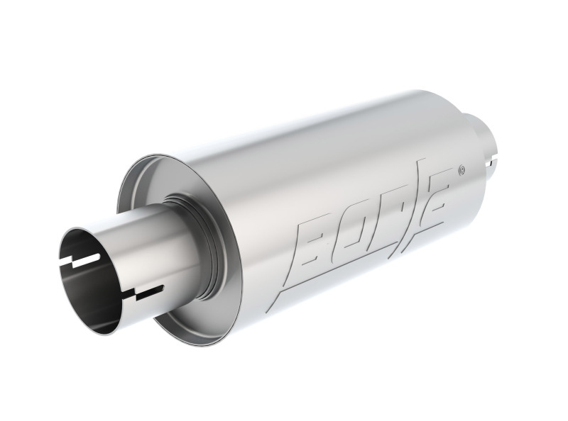 Borla S-Type Muffler 2.5in Inlet/Outlet 5in Round x 10in w/Notch thumbnail 2