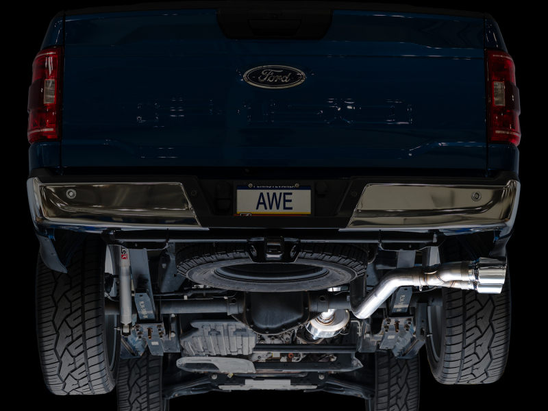 AWE Tuning 21-25 Ford F150 (14th Gen Reg Cab) Cat-Back Exhaust - 4.5in Dual Side Exit Chrome Tips thumbnail 6