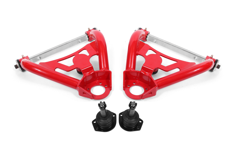 BMR 64-72 A-Body Pro-Touring Upper A-Arms w/ Tall Ball Joint (Delrin) - Red