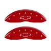 MGP Front set 2 Caliper Covers Engraved Front Bowtie Red finish silver ch thumbnail 7
