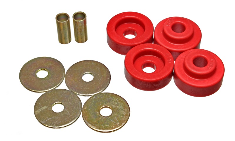Energy Suspension 73-79 Chrysler B-Body Red Torsion Bar Crossmember Mount Bushing Set thumbnail 6