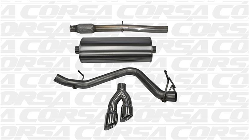 Corsa 14-19 GMC Sierra/Chevy Silv 1500 Crew Cab/Std. Bed 5.3L V8 Polished Single Side