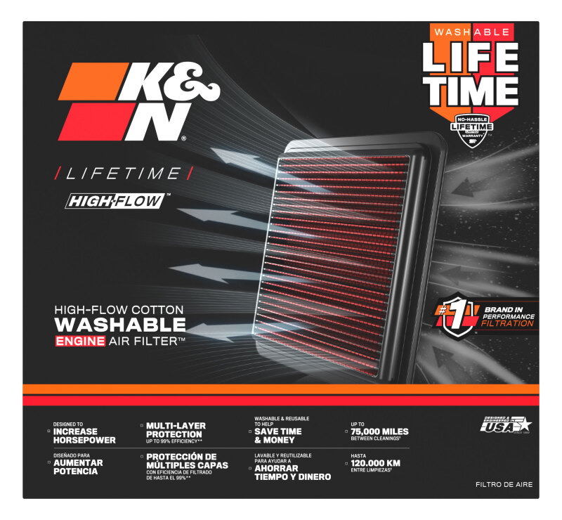 K&N 07-15 Jeep Wrangler L4-2.8L DSL Replacement Drop In Air Filter