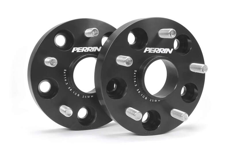 PERRIN Subaru 25mm Wheel Spacers 5x114.3 BP w/56mm Hub - Black thumbnail 5