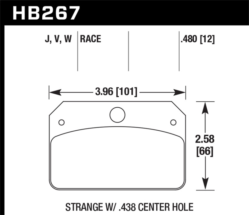 Hawk DTC-50 Brake Pads for Strange Caliper w/ 0.438in Center Hole thumbnail 5