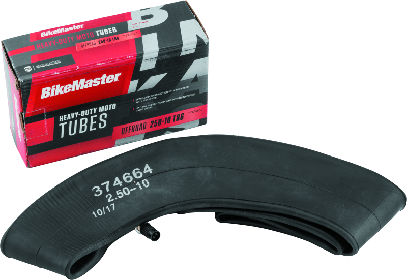 BikeMaster Heavy-Duty Tire Tubes 374664 Tube, Heavy-Duty, 2.50-10, Natural Rubber, Centered Straight Metal Pull-Through Valve Stem, Each thumbnail 4
