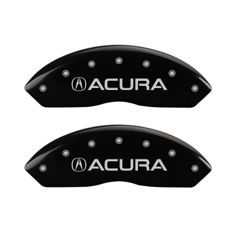 MGP 4 Caliper Covers Engraved Front & Rear Acura Black finish silver ch thumbnail 5
