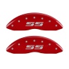 MGP 2 Caliper Covers Eng Front Silverado SS Red Finish Sil Char 2010 Chevy Silverado 1500 thumbnail 4