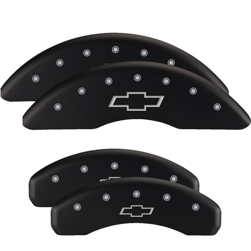 MGP 4 Caliper Covers Engraved Front & Rear MOPAR Black finish silver ch thumbnail 3